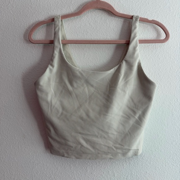 Old Navy Tops - Old Navy Women’s Ribbed Scoop Neck Crop Powersoft Beige/Cream Tank Top Size L